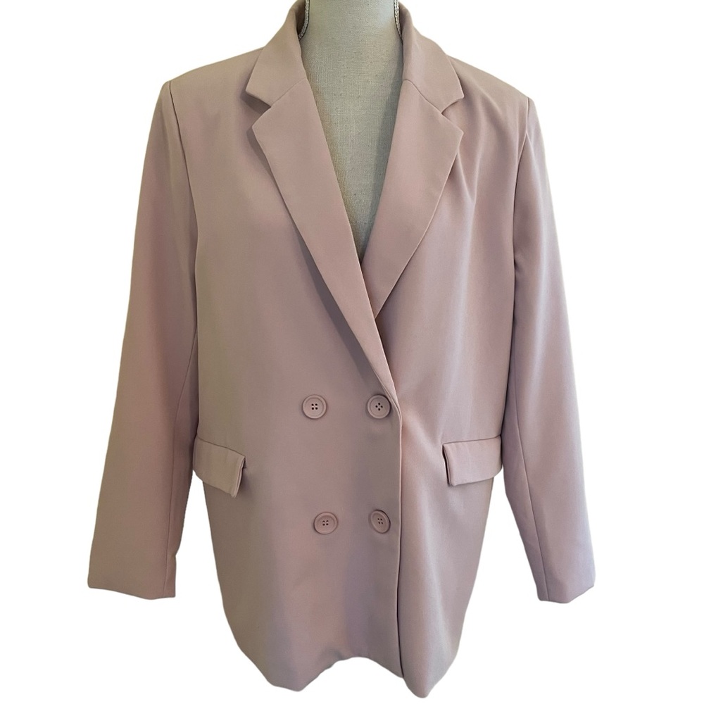 M.N.I. Los Angeles Pale Pink Oversized Double Breasted Blazer M